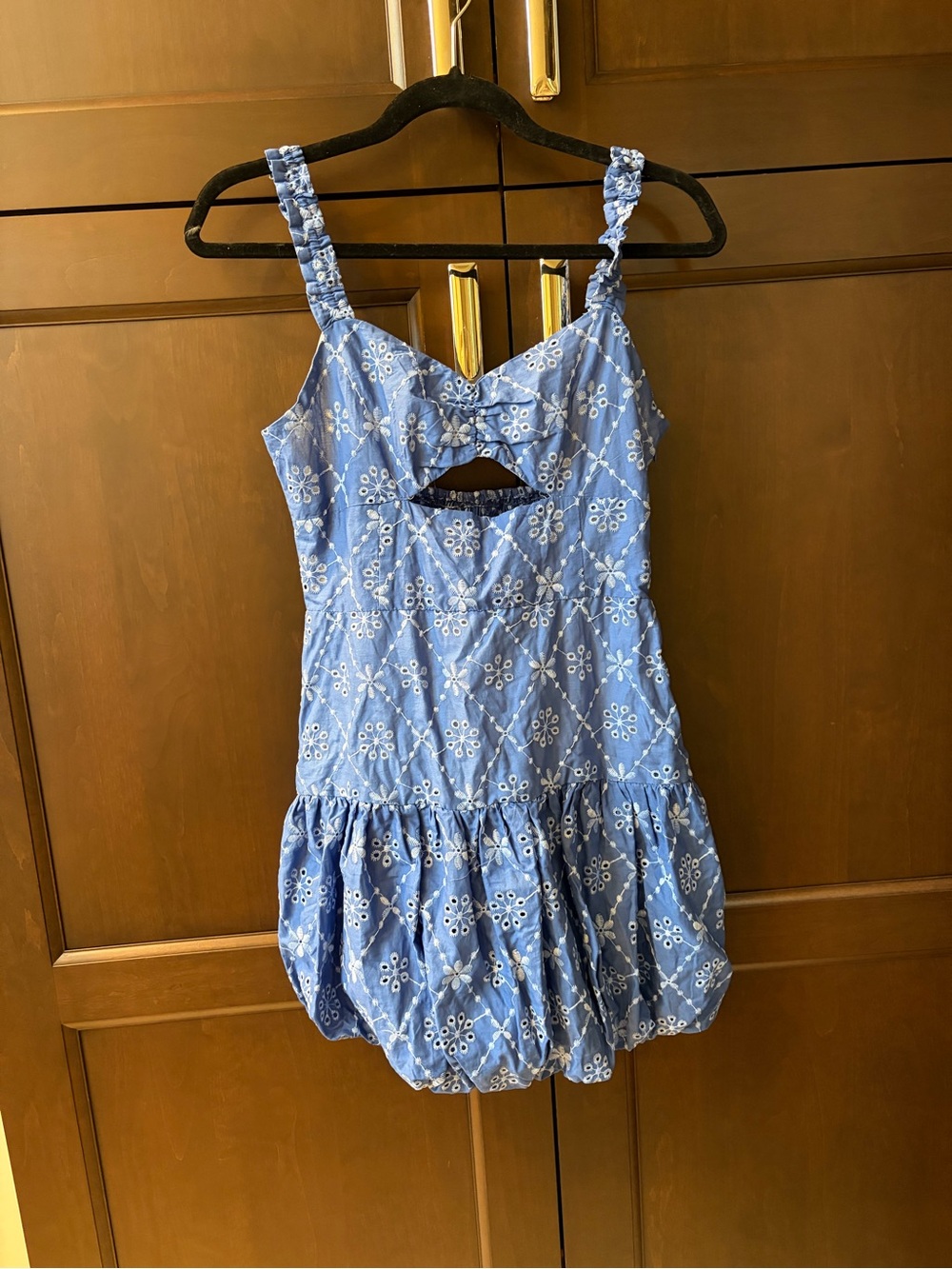 Zara Eyelet Bubble-Hem One-Piece Dress